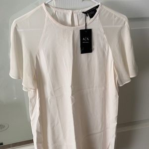 NWT Armani Exchange light cream blouse